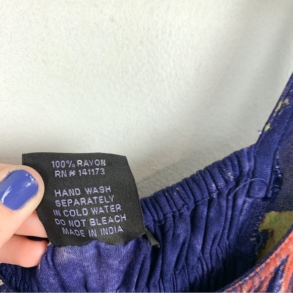 Himalayan Arts Wear by Yeshi Tie Dye Boho Mixed Media Midi Dress Sz XL - Picture 6 of 8